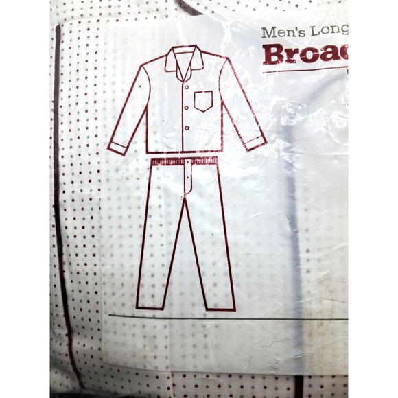 Vintage Mens Pajamas Montgomery Ward Size XL Pjs Lounge Wear Broadcloth Polka Do - Picture 5 of 8